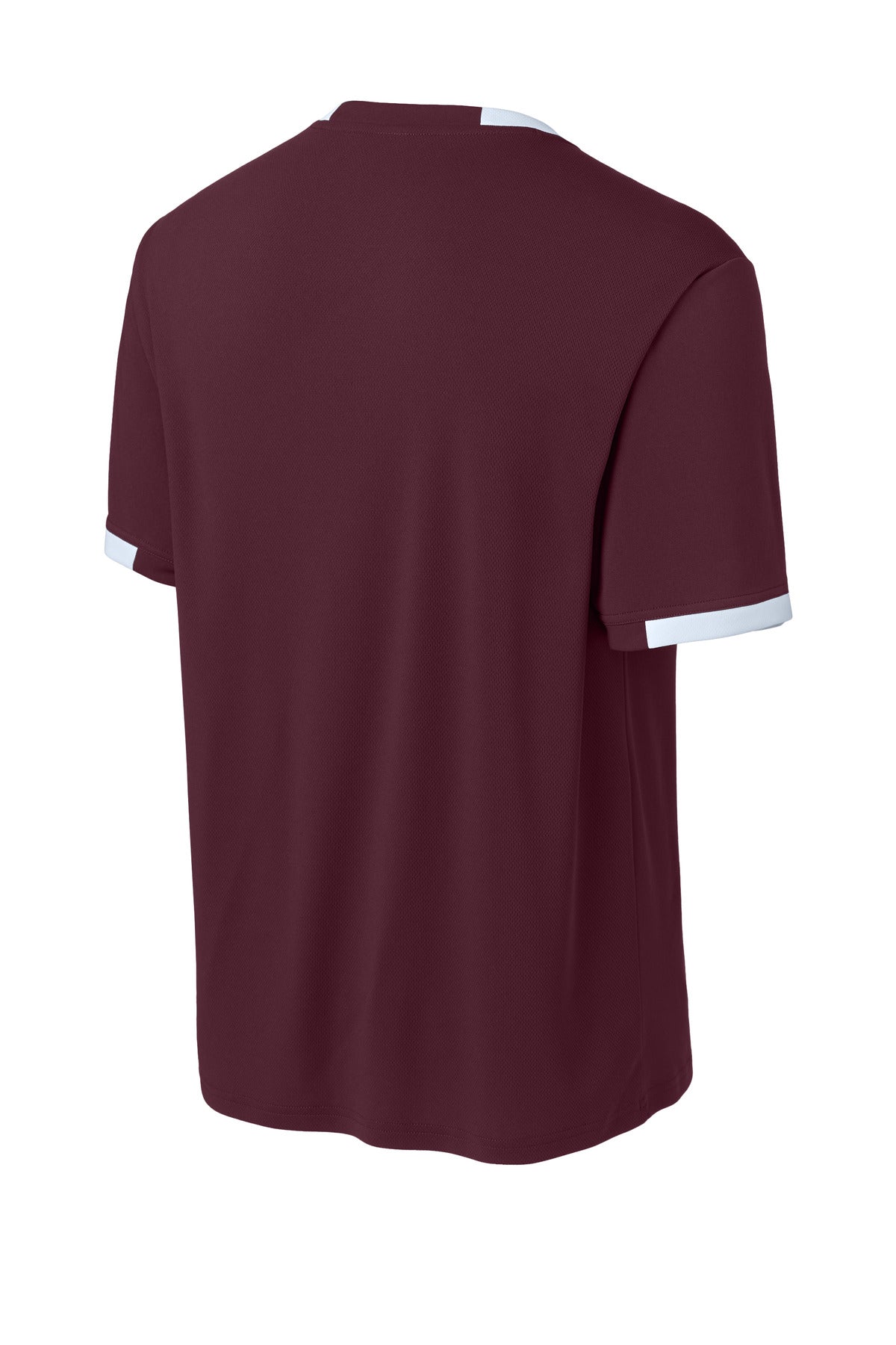 Rear View of Mar/White Sport-Tek Club Short Sleeve Crew ST440