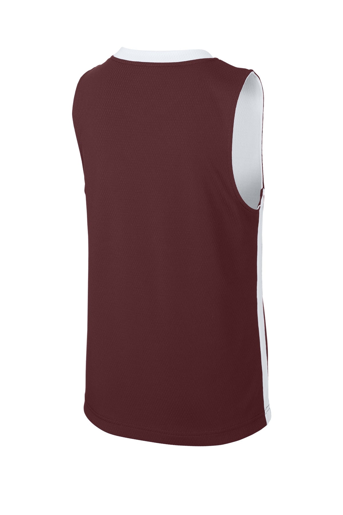 Rear View of Mar/White Sport-Tek Youth Rival Basketball Rev Jersey YST900