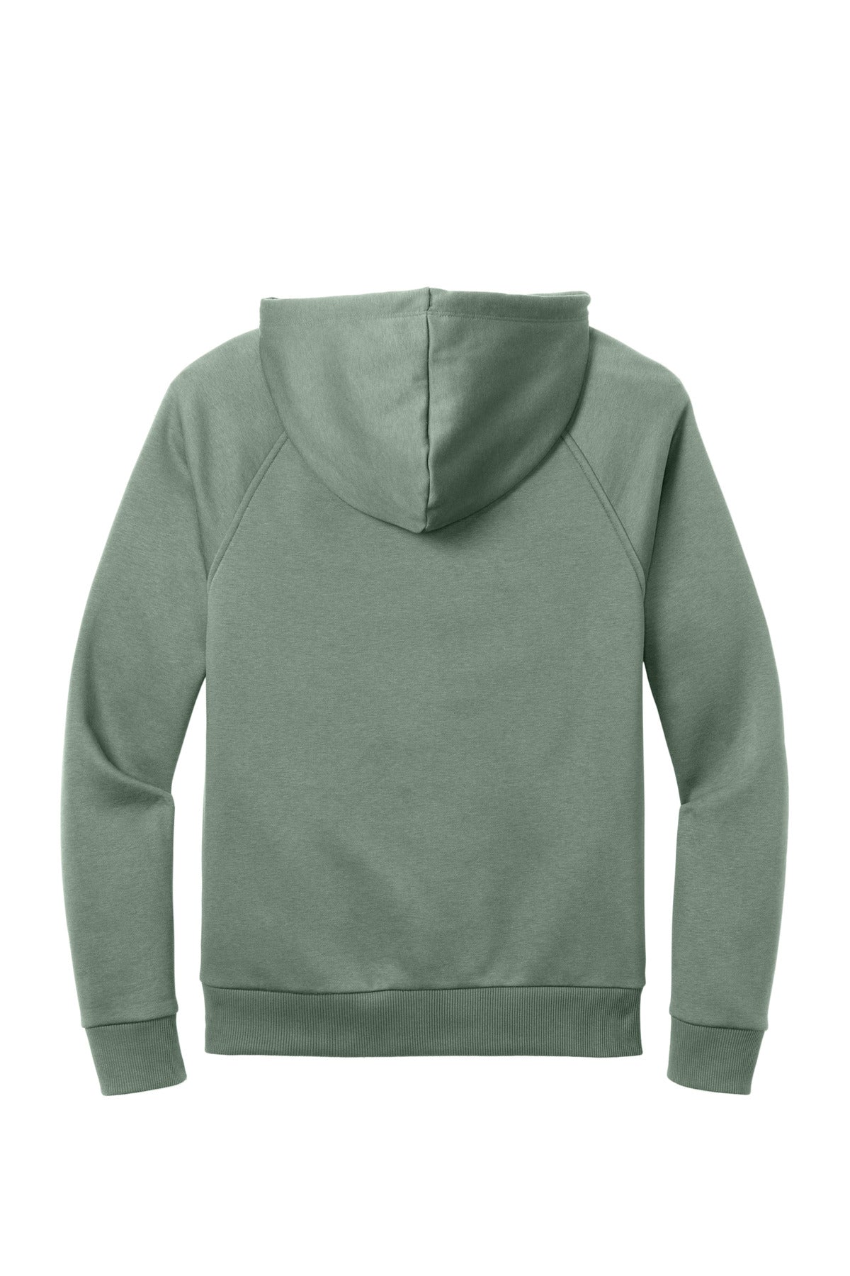 Rear View of MatchaGrn Allmade Unisex Organic CVC Fleece Pullover Hoodie AL5000