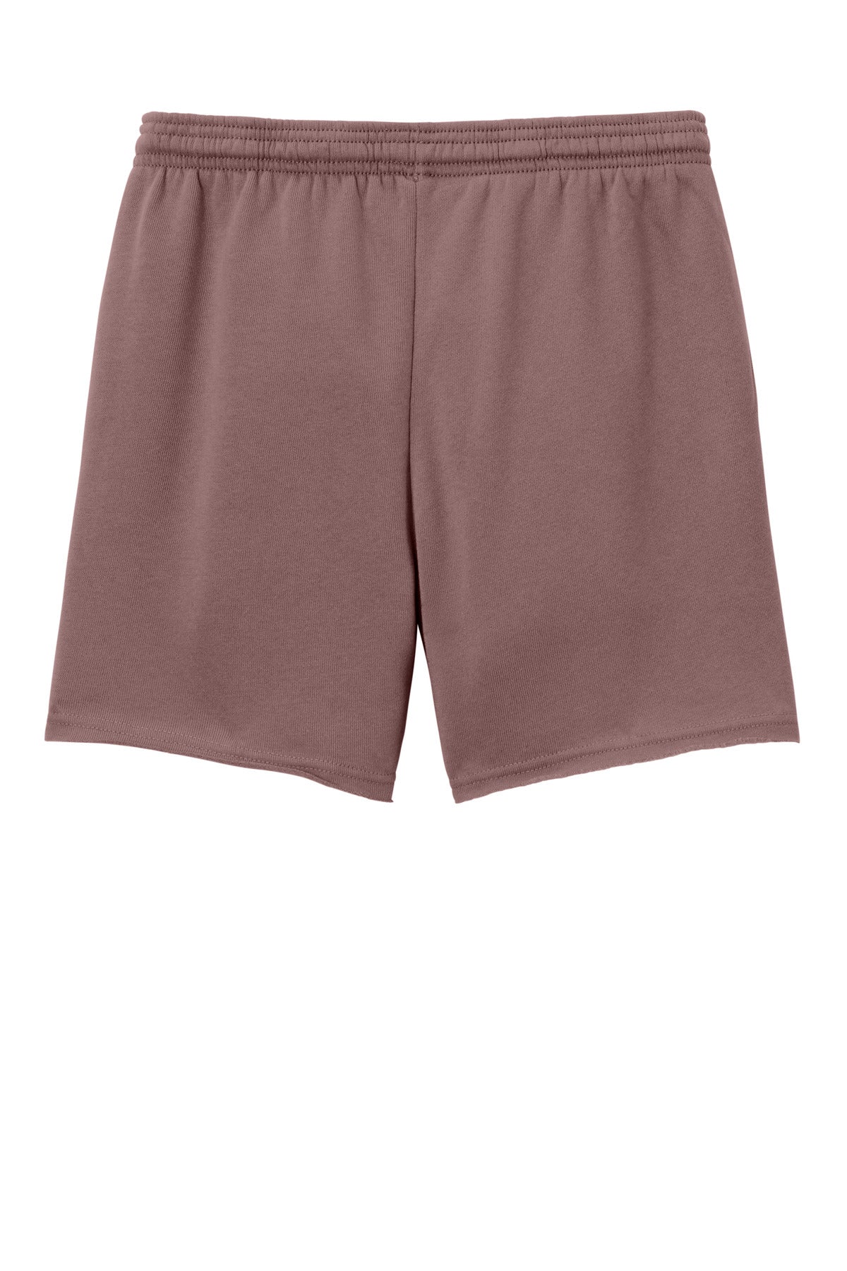Rear View of Mauve BELLA+CANVAS Women's Cutoff Sweatshort BC3787