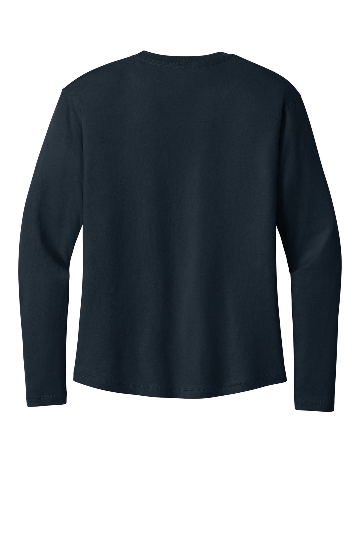 Rear View of MdntNavy Next Level Apparel Women's Cotton Relaxed Long Sleeve Tee NL3911