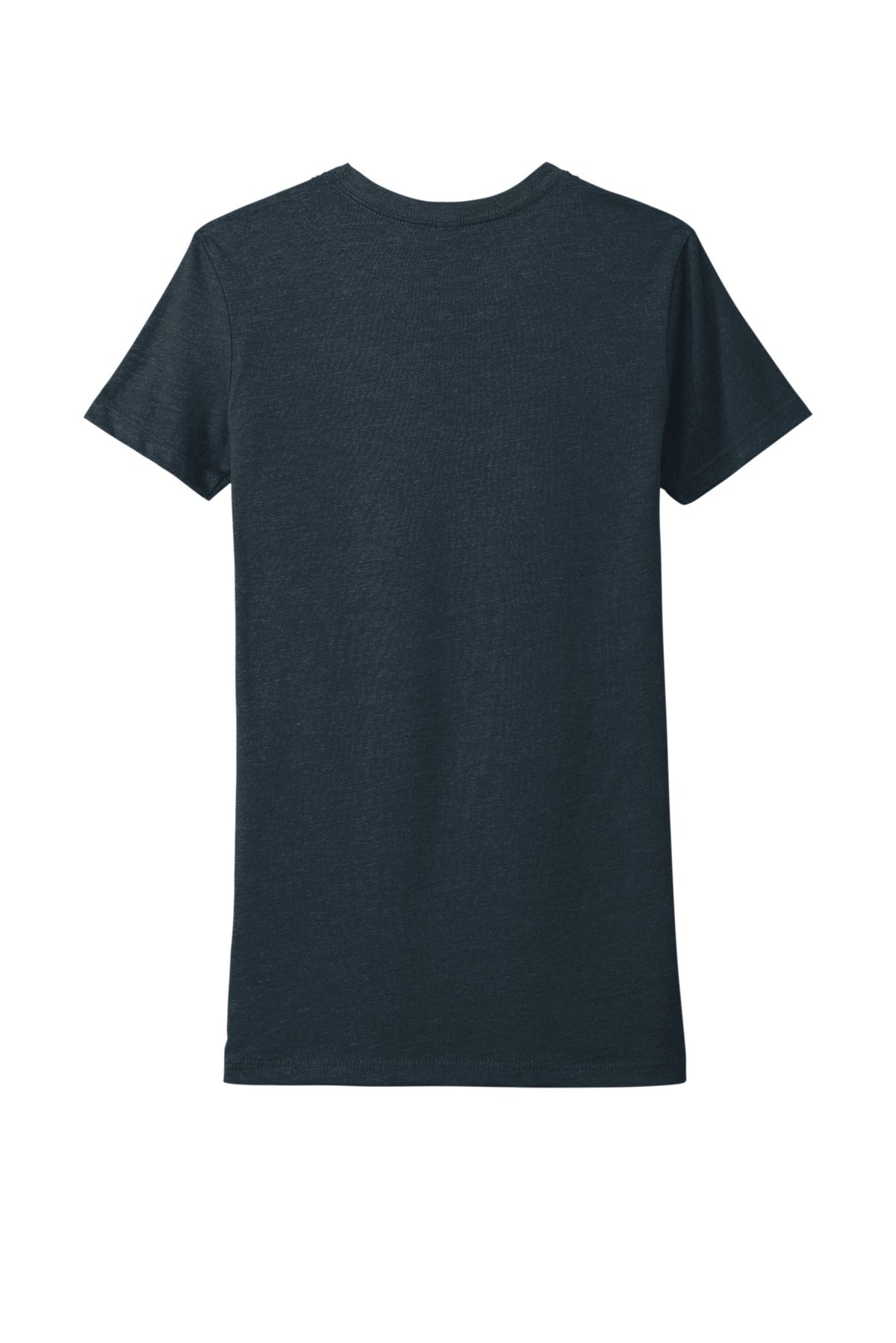 Rear View of MdntNavy Next Level Apparel Women's CVC Tee. NL6610