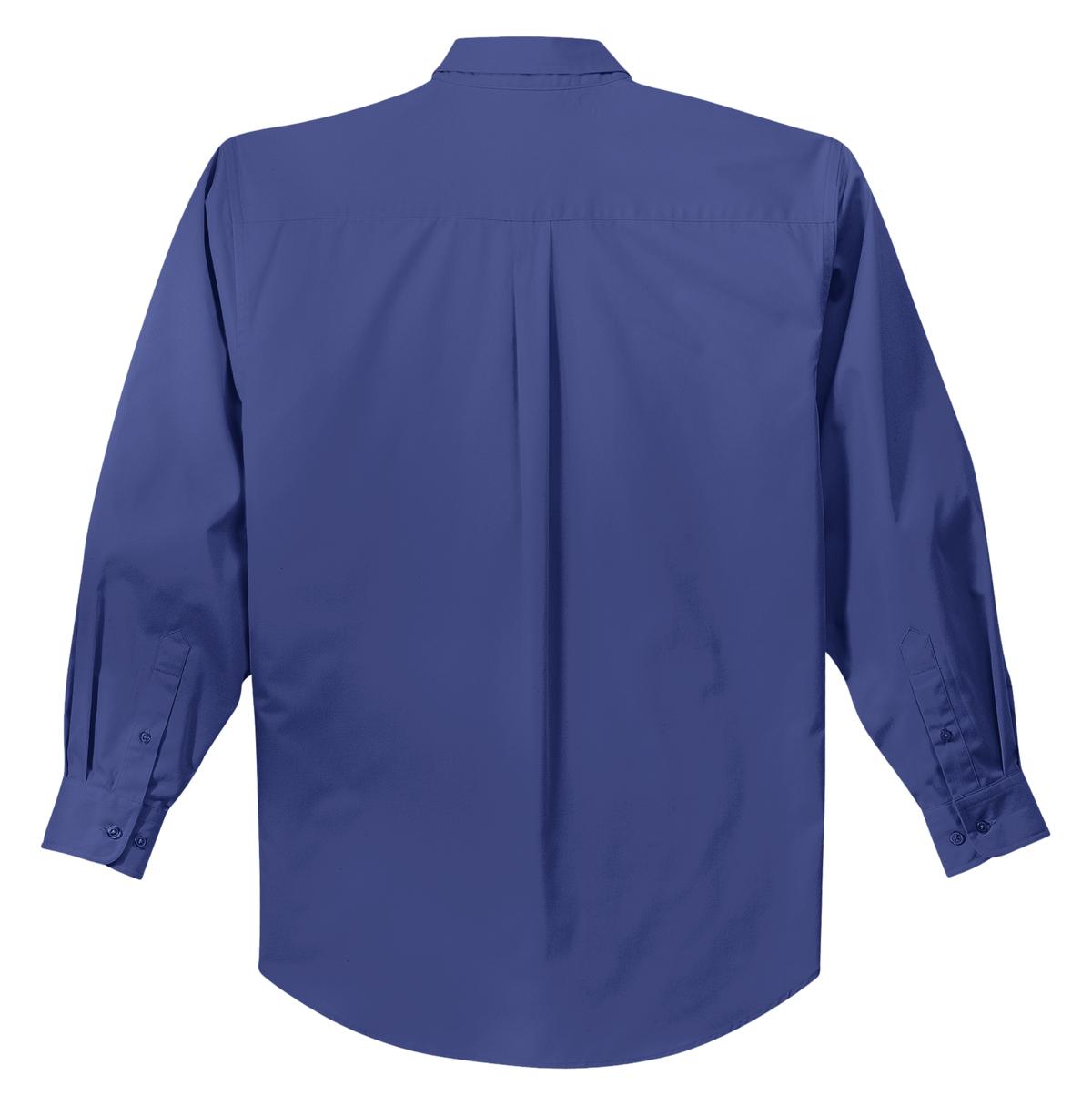 Rear View of Mediter. Blue Port Authority Long Sleeve Easy Care Shirt S608