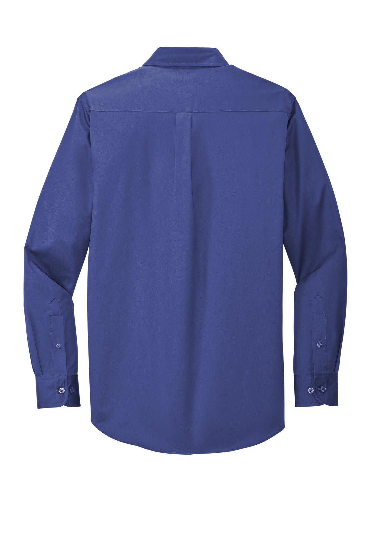 Rear View of Mediter. Blue Port Authority Long Sleeve Easy Care Shirt S608
