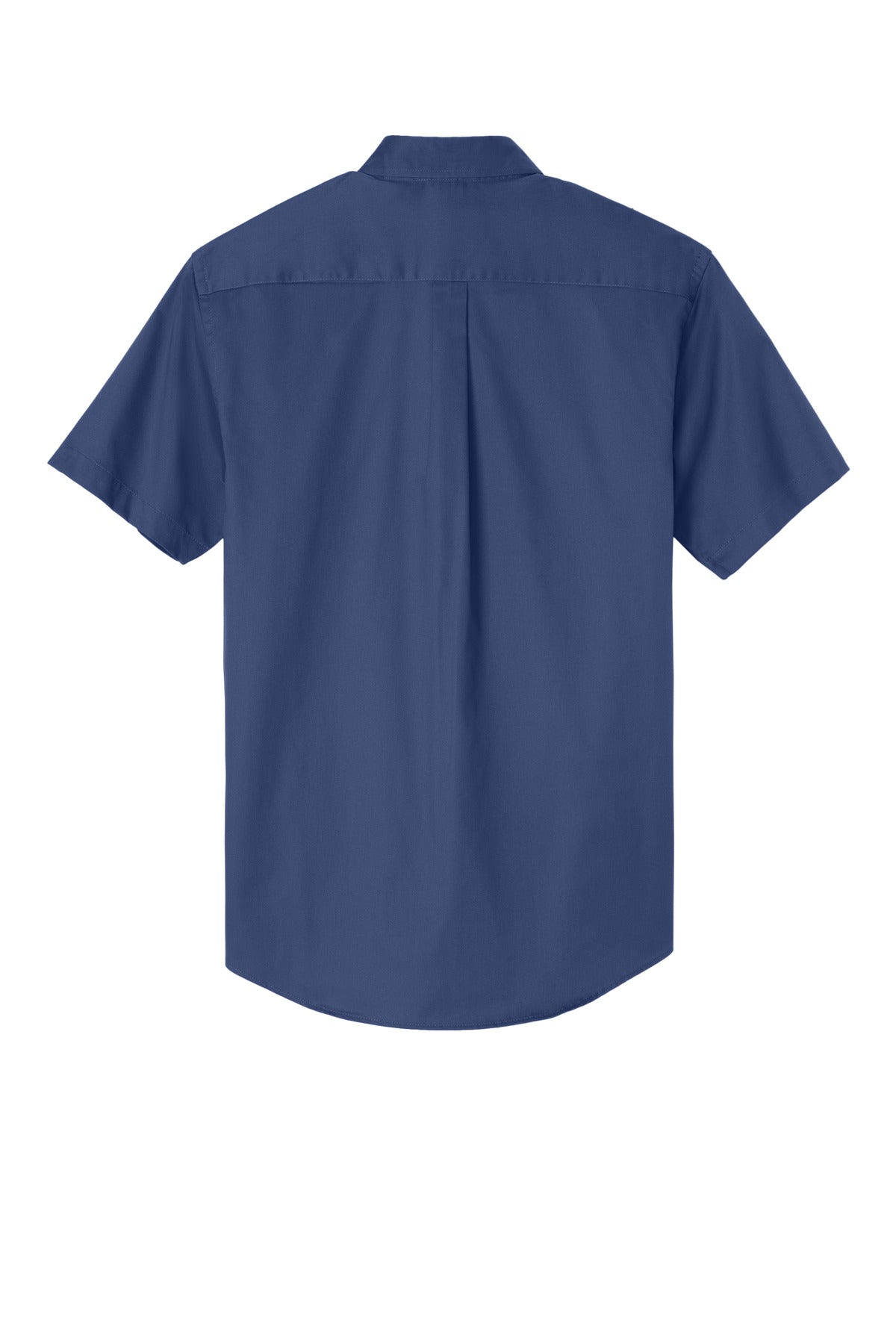 Rear View of Mediteran Blue Port Authority Short Sleeve Easy Care Shirt. S508