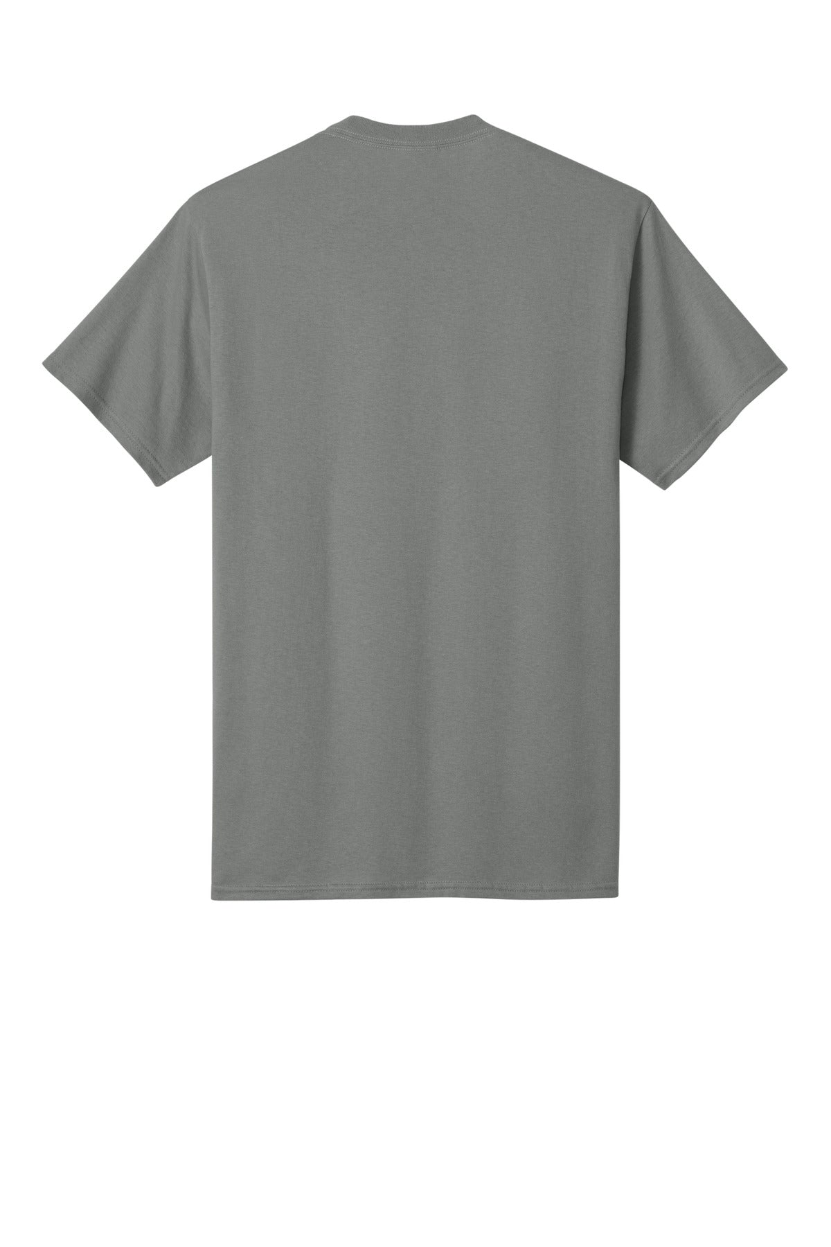 Rear View of Medium Grey Port & Co Core Cotton Tee. PC54
