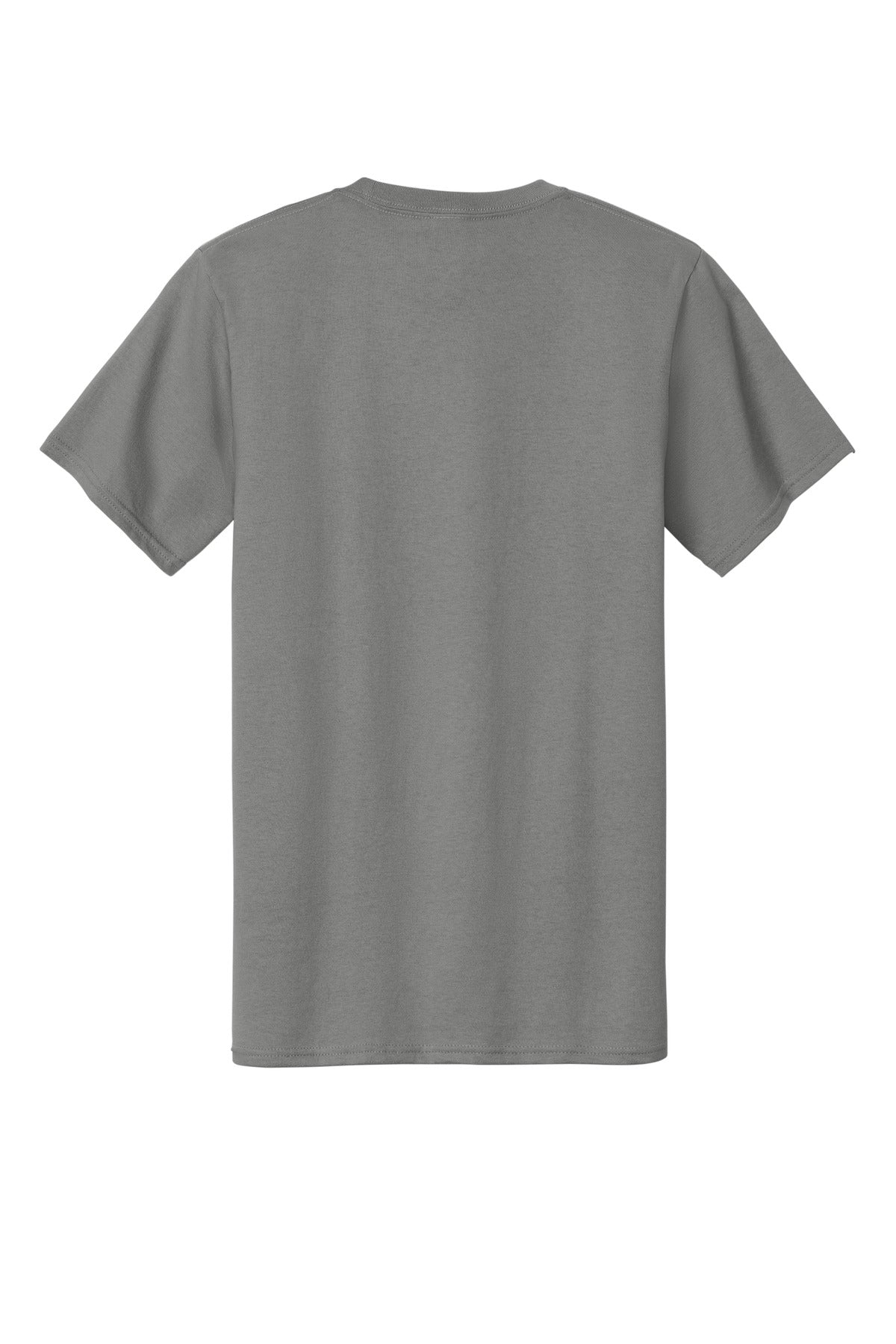 Rear View of Medium Grey Port & Co Tall Essential Tee. PC61T