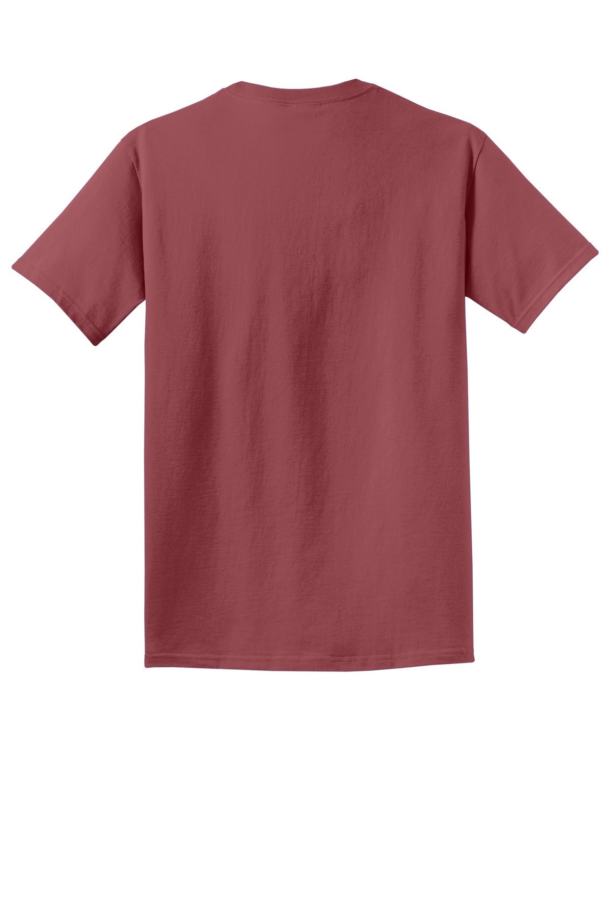 Rear View of Merlot Port & Co Beach Wash Garment-Dyed Tee. PC099