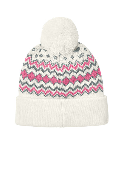 Rear View of Mh/AwP/GsG Port Authority Alpine Pom Beanie C991