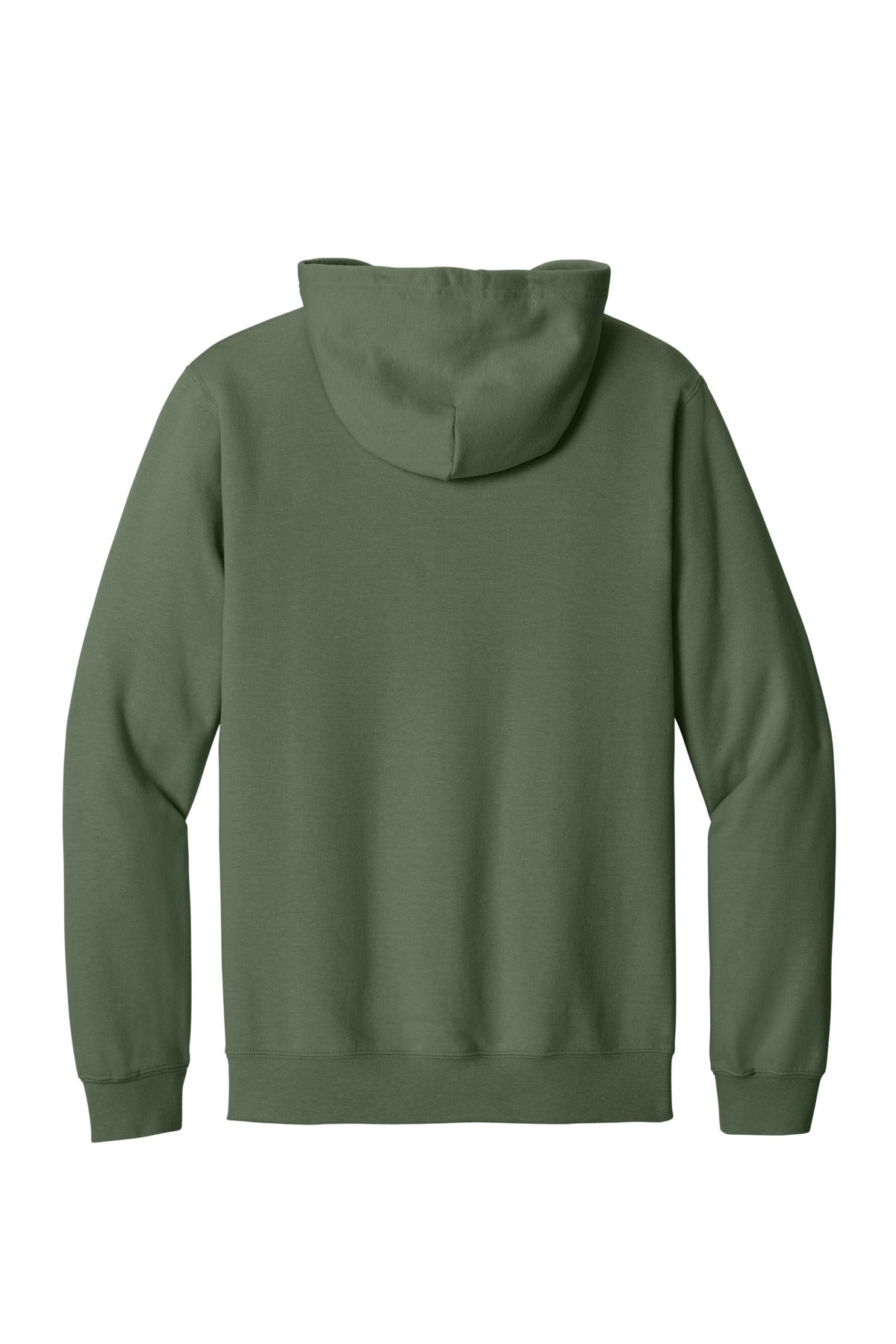 Rear View of MilGreen Gildan Softstyle Midweight Fleece Full-Zip Hooded Sweatshirt SF600
