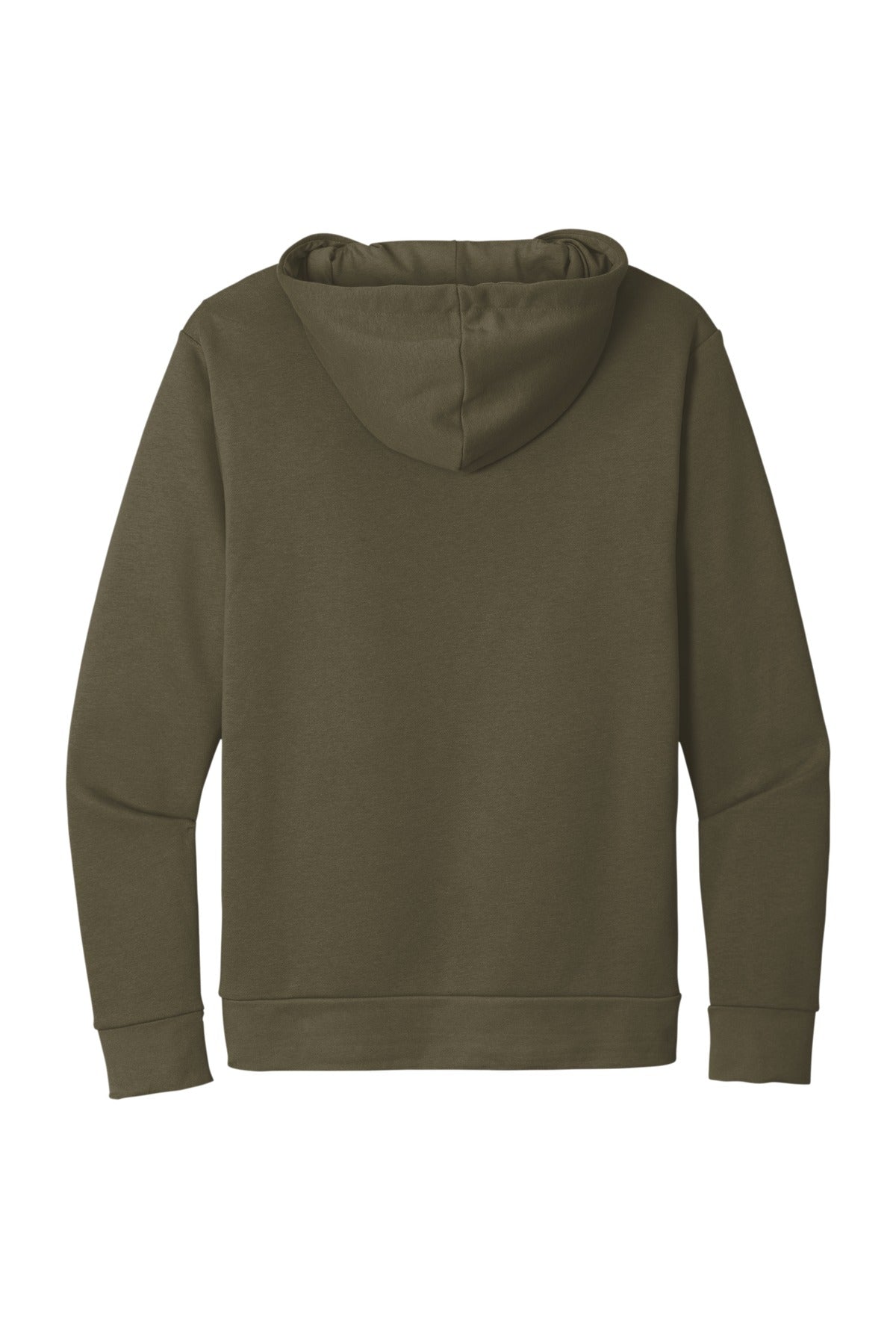 Rear View of MilGreen Next Level Apparel Adult Santa Barbara Pullover Hoodie. NL9303