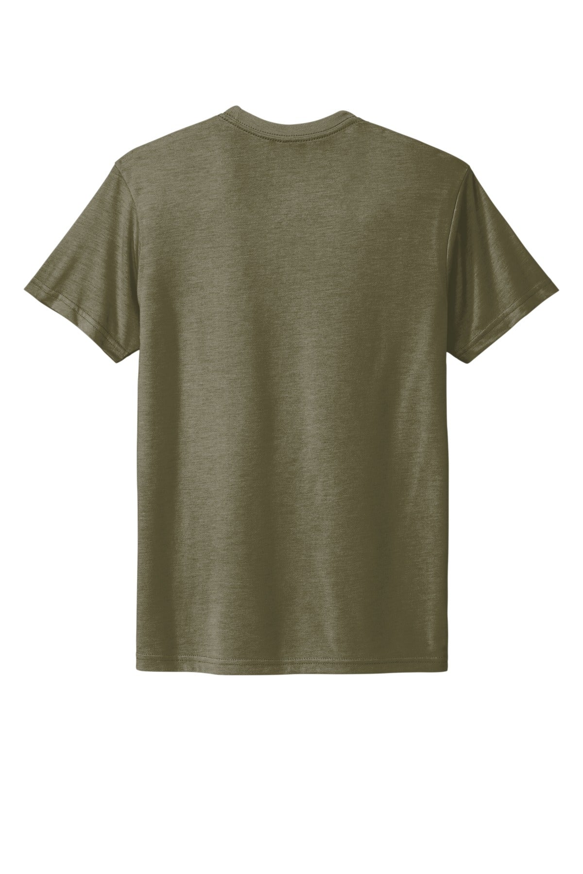 Rear View of MilGreen Next Level Apparel Adult Tri-Blend Tee. NL6010