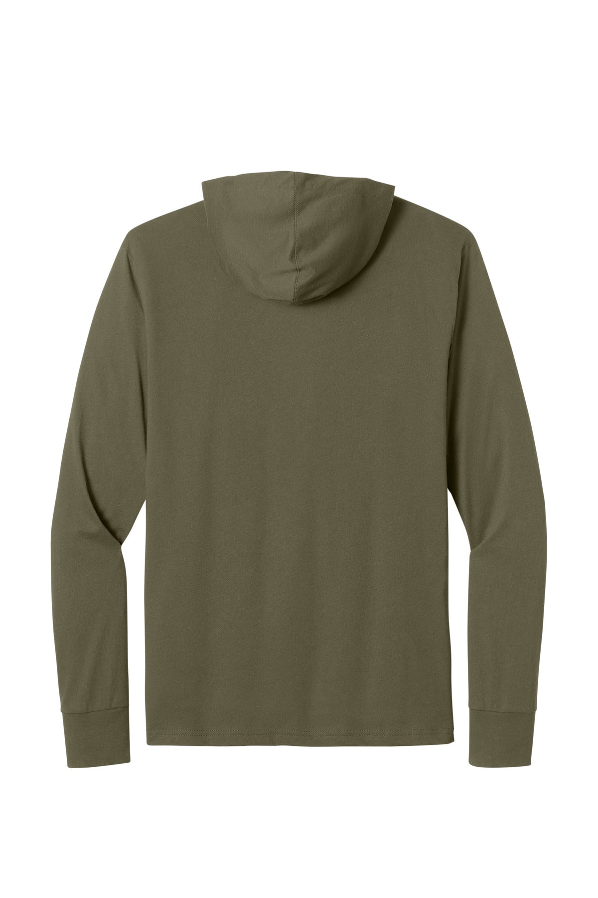 Rear View of MilGreen Next Level Apparel CVC Long Sleeve Hoodie NL6221