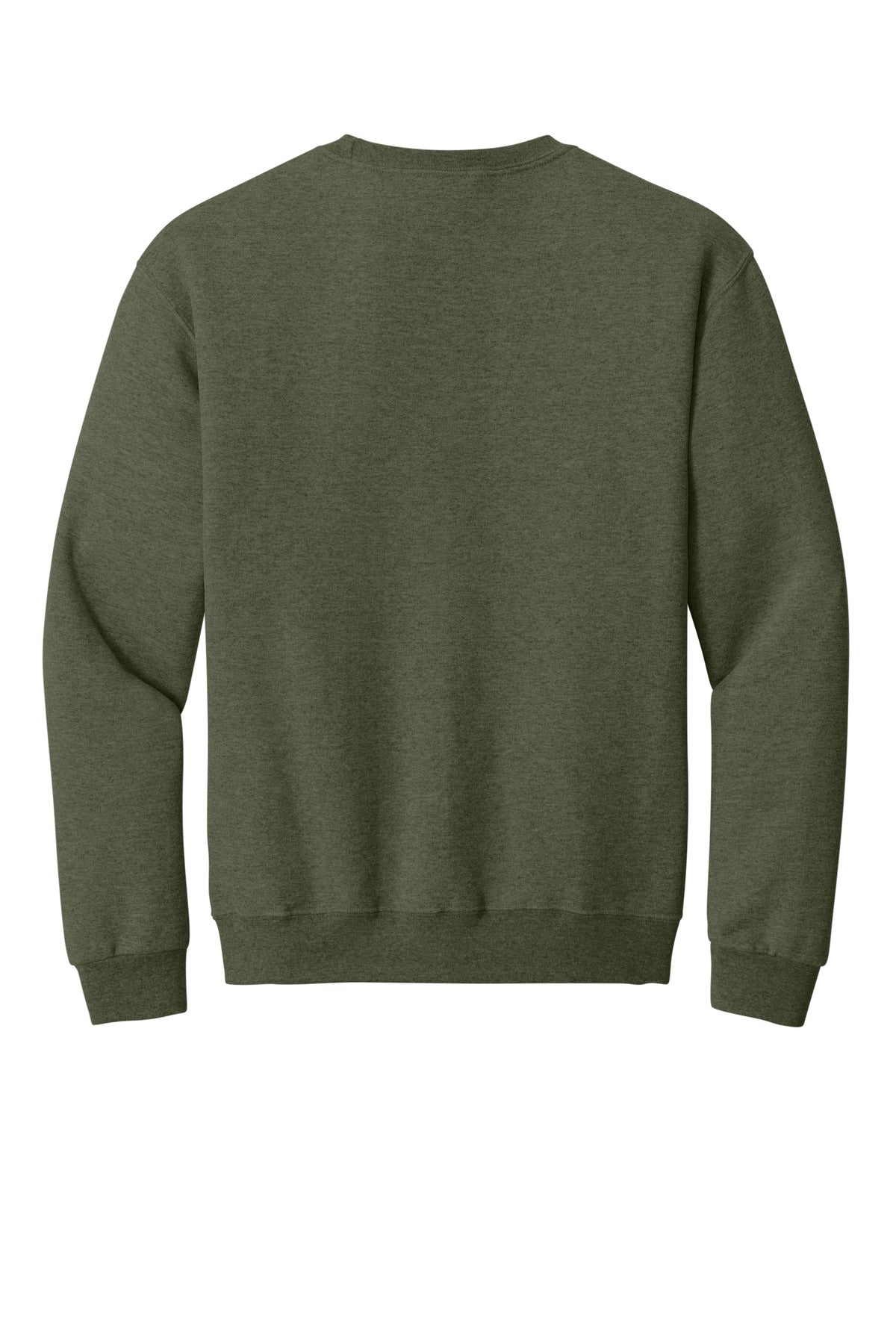 Rear View of MilGrnHtr Jerzees - NuBlend Crewneck Sweatshirt. 562M