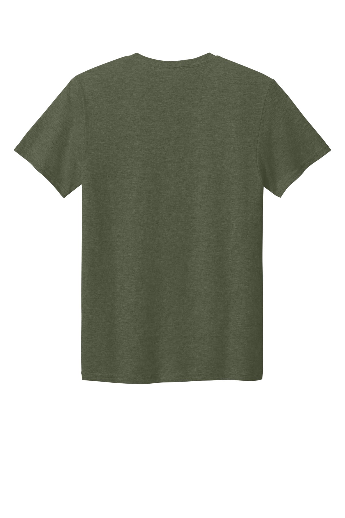 Rear View of MilGrnHtr Jerzees Premium Blend Ring Spun T-Shirt 560M