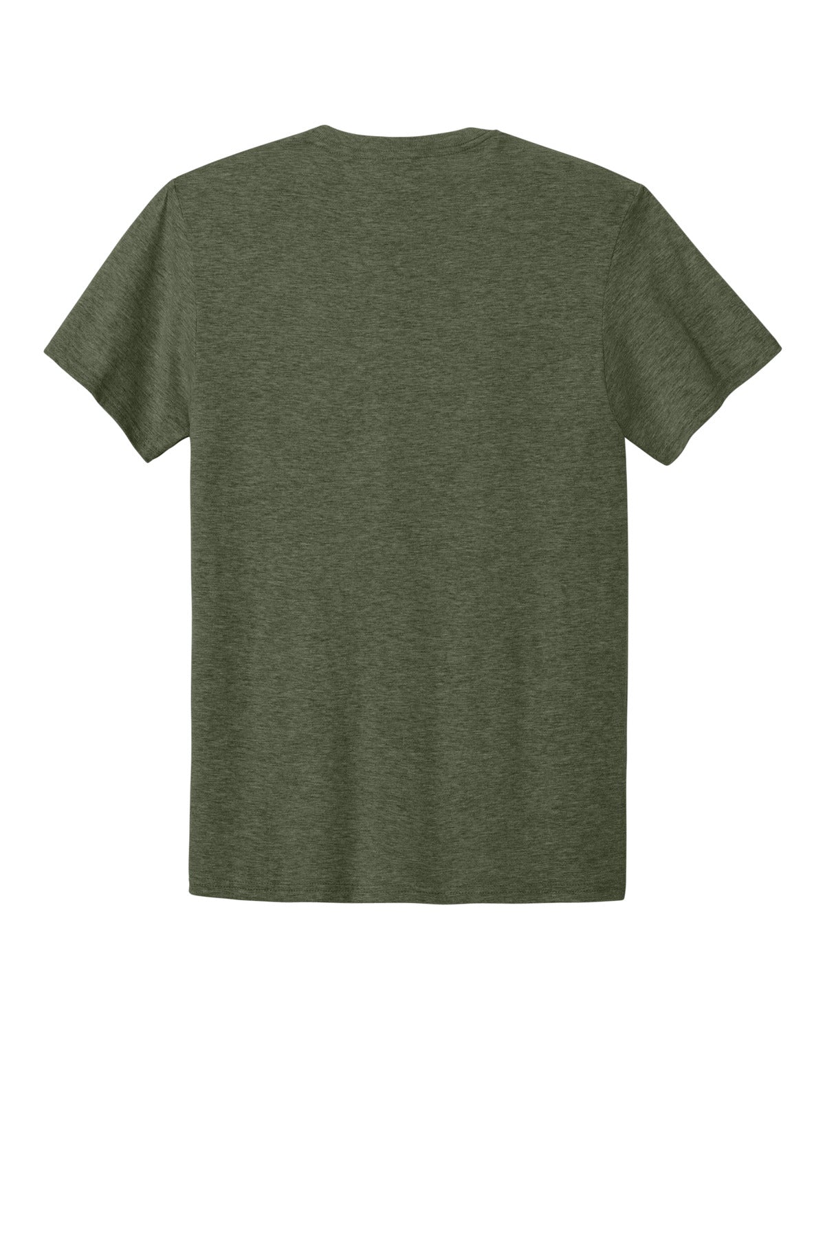 Rear View of MilGrnHtr Jerzees Ultimate Unisex Ring Spun T-Shirt IC46M