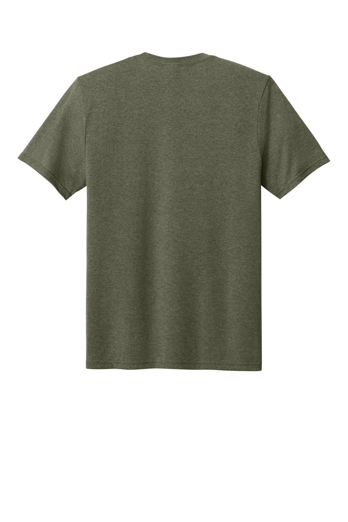 Rear View of MilGrnHtr Port & Co Tri-Blend Tee. PC330