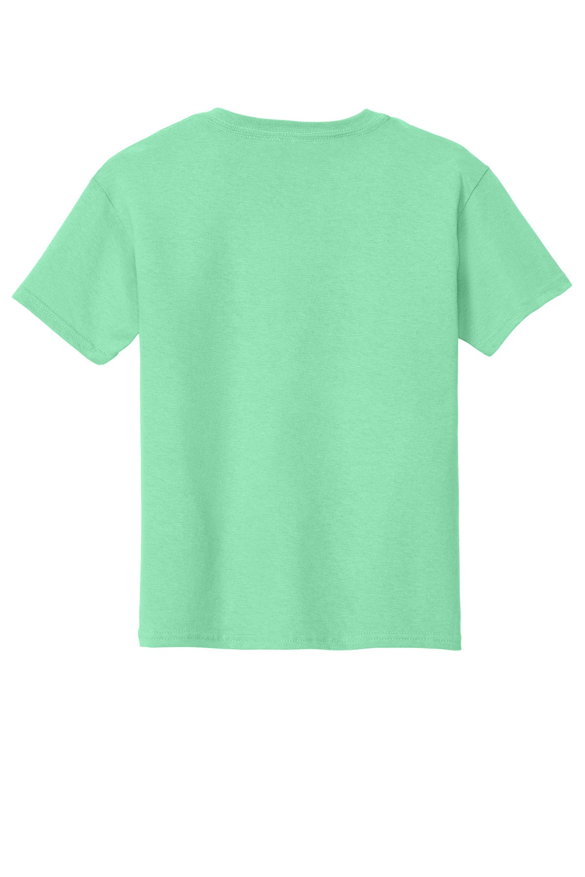 Rear View of Mint Green Gildan - Youth Heavy Cotton 100% Cotton T-Shirt. 5000B