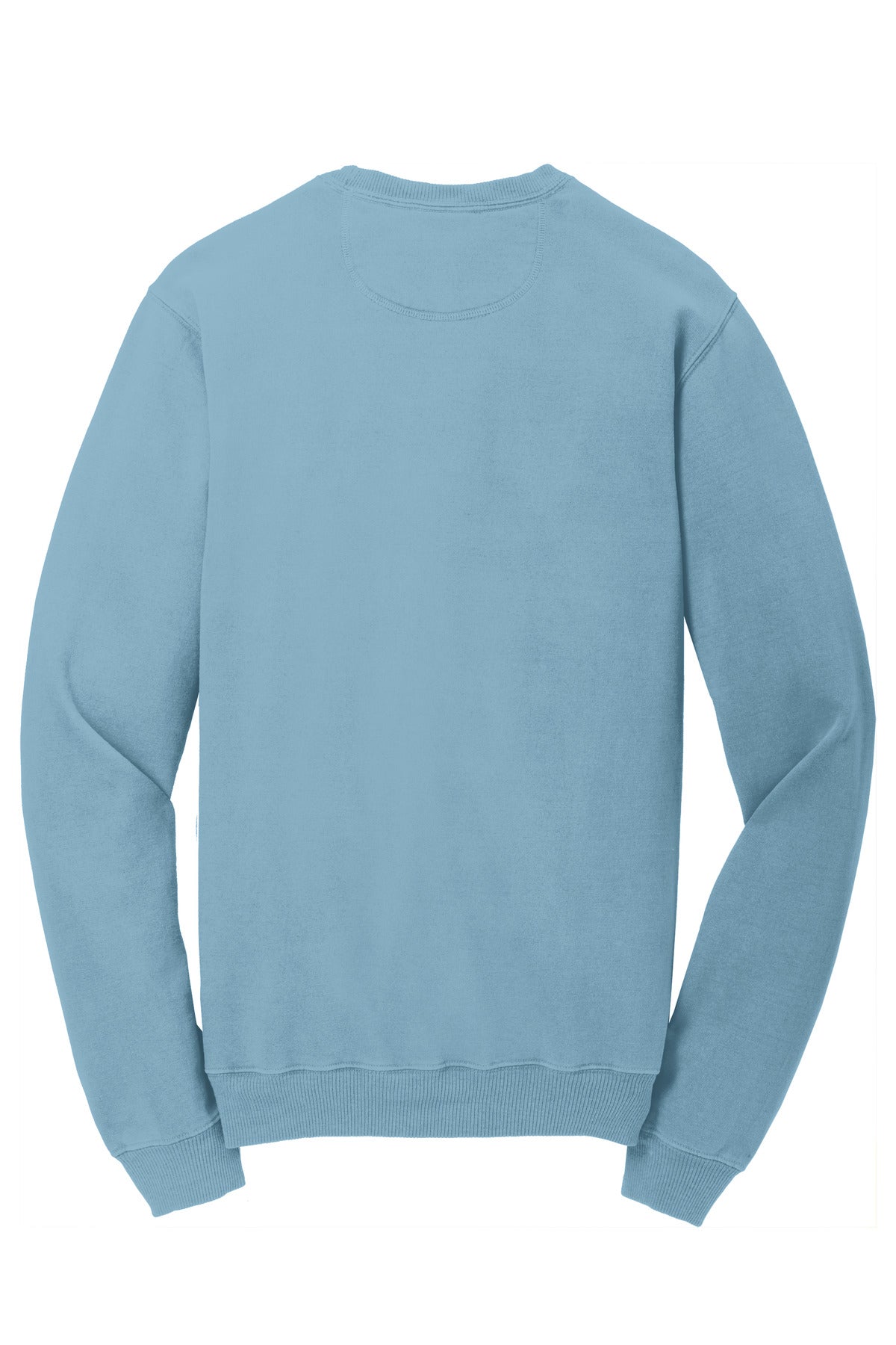 Rear View of Mist Port & Co Beach Wash Garment-Dyed Crewneck Sweatshirt PC098