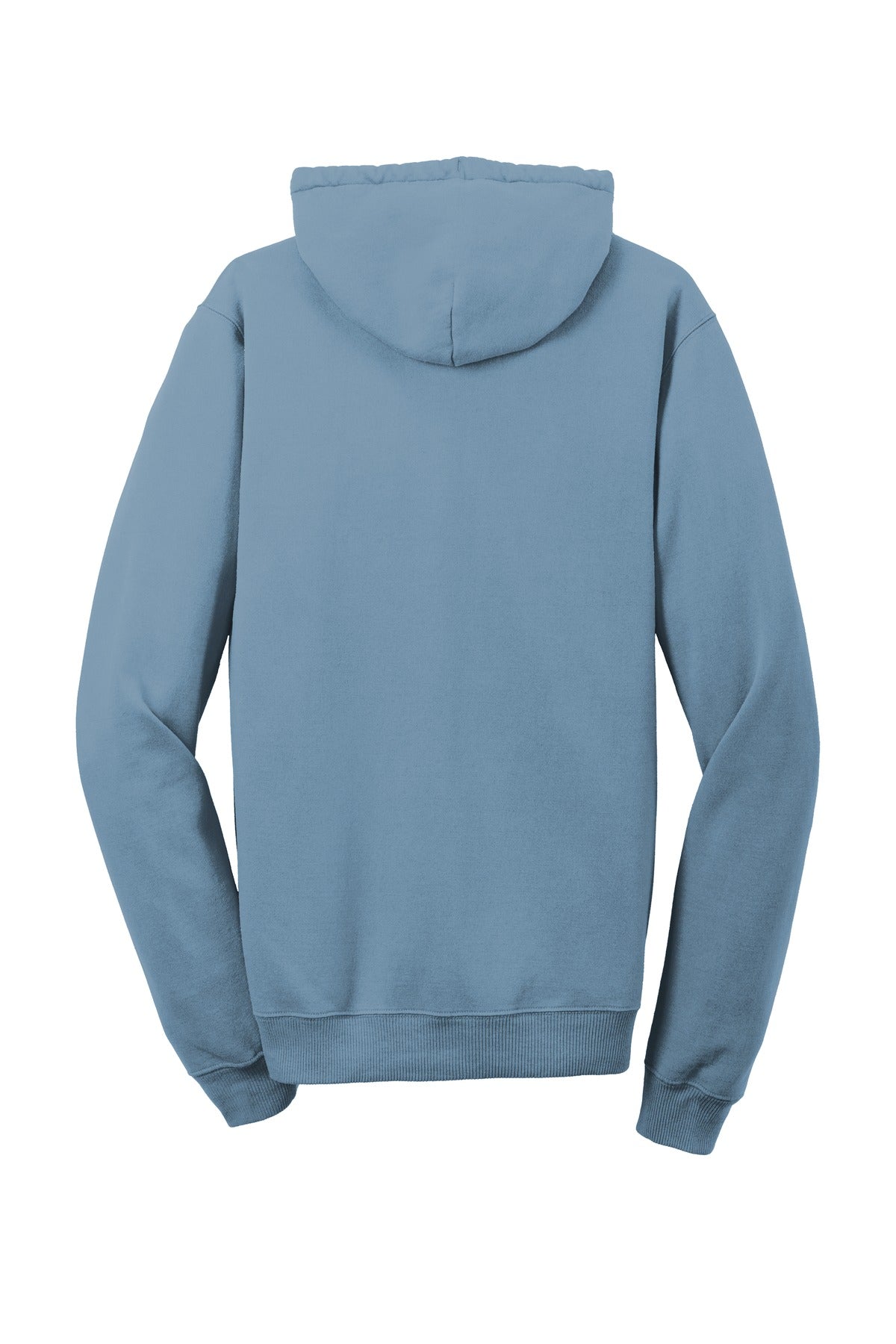 Rear View of Mist Port & Co Beach Wash Garment-Dyed Pullover Hooded Sweatshirt. PC098H