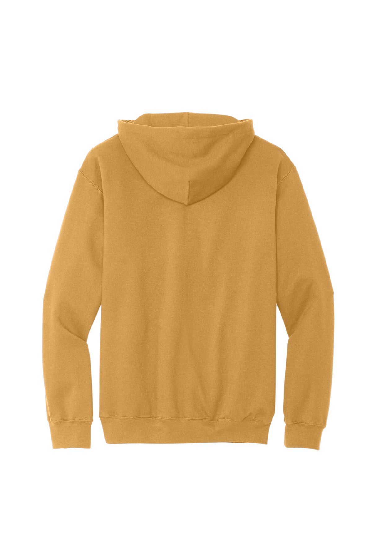 Rear View of Mustard Gildan Softstyle Midweight Pullover Hooded Sweatshirt SF500
