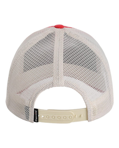 Rear View of Nantucket Red/ Stone The Gambit Mesh Back Cap - X240M