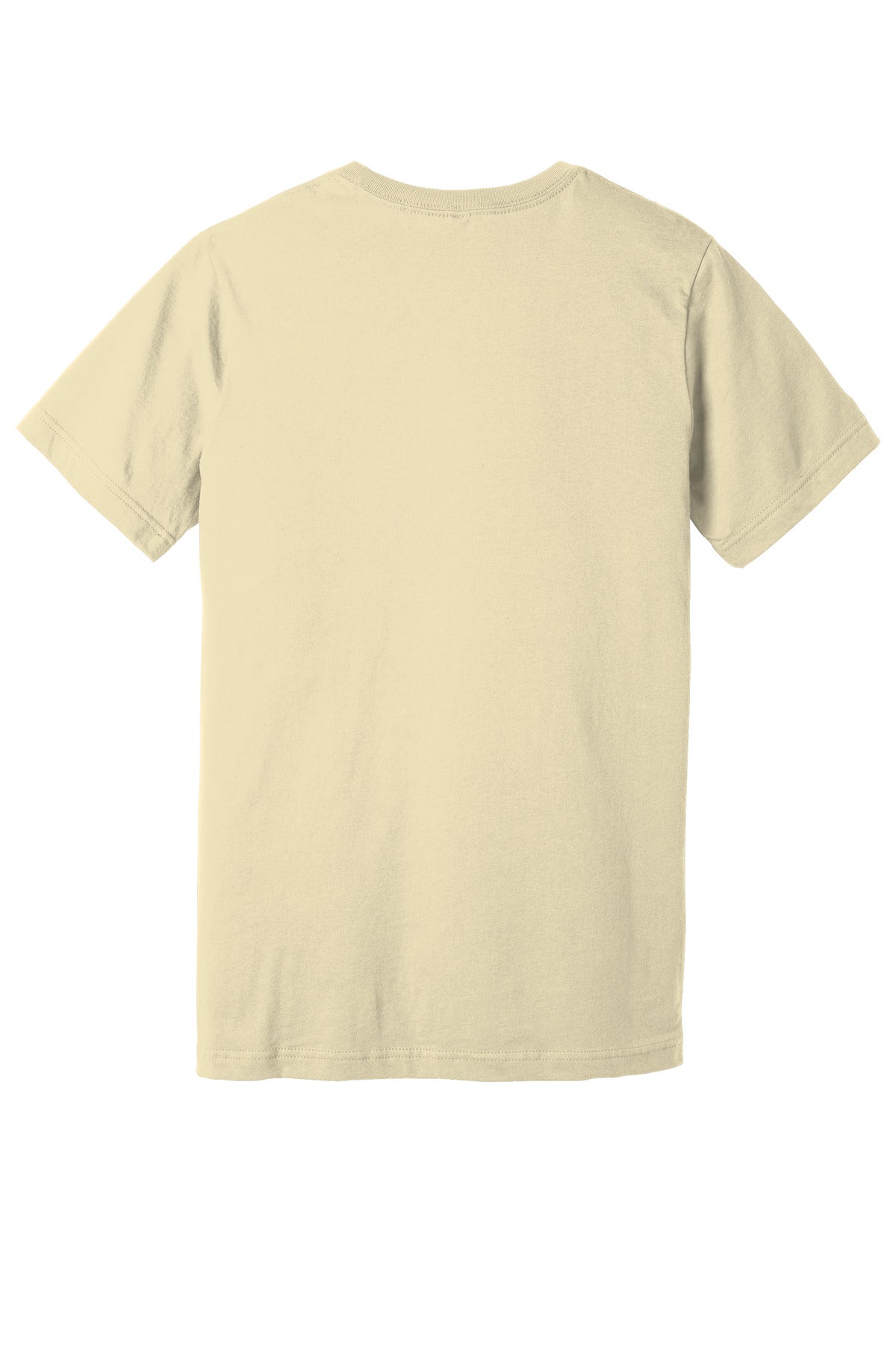 Rear View of Natural BELLA+CANVAS Unisex Jersey Short Sleeve Tee. BC3001