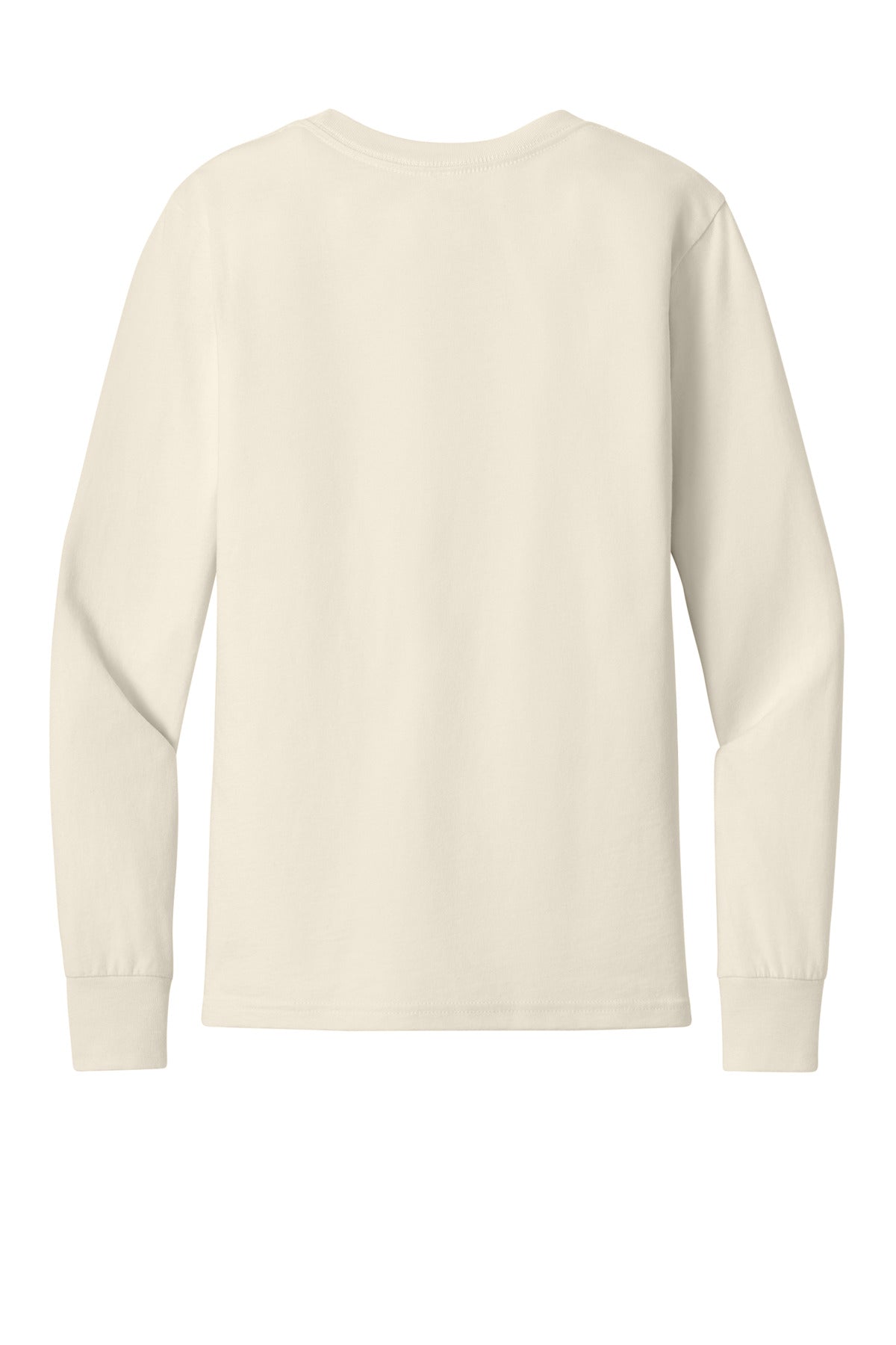 Rear View of Natural BELLA+CANVAS Youth Jersey Long Sleeve Tee BC3501Y