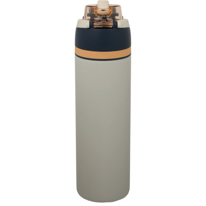 Rear View of Natural Elvin 28oz Recycled Stainless Flip Straw Bottle plain