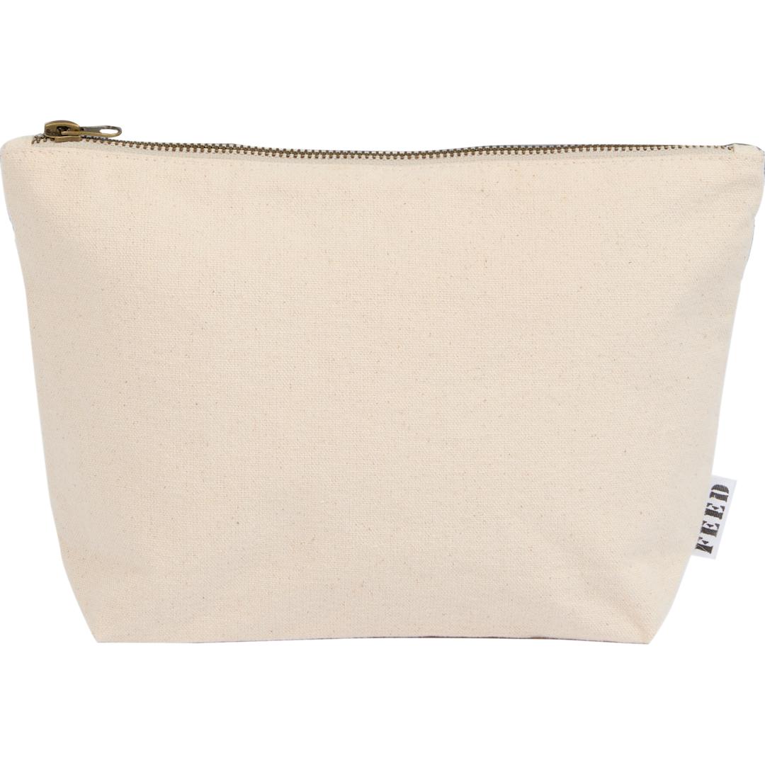 Rear View of Natural FEED Organic Cotton Pouch plain