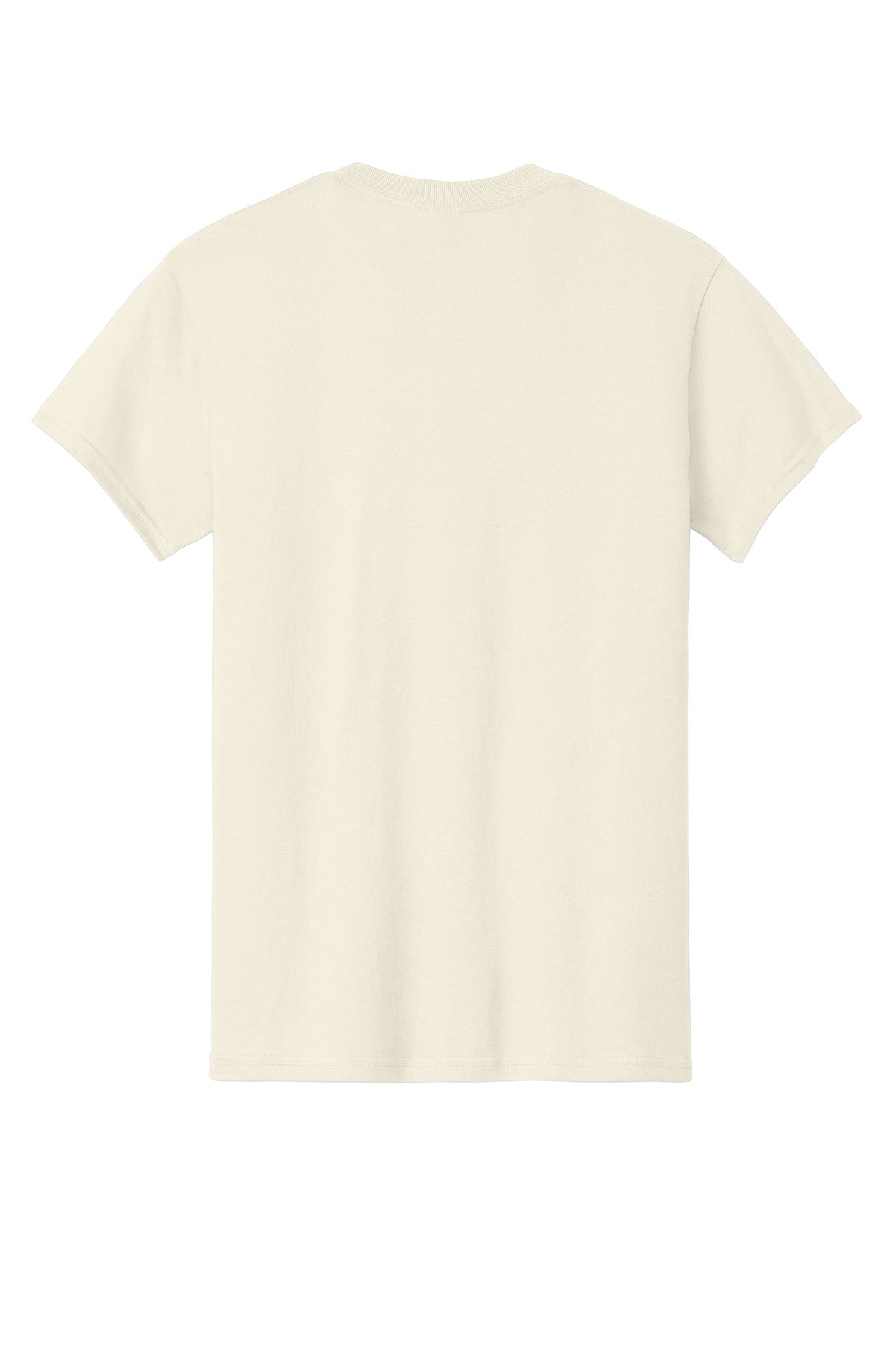 Rear View of Natural Gildan - Heavy Cotton 100% Cotton T-Shirt. 5000