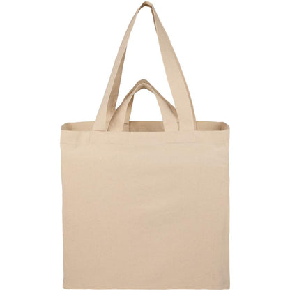 Rear View of Natural Organic 6oz Cotton Dual Carry Tote plain