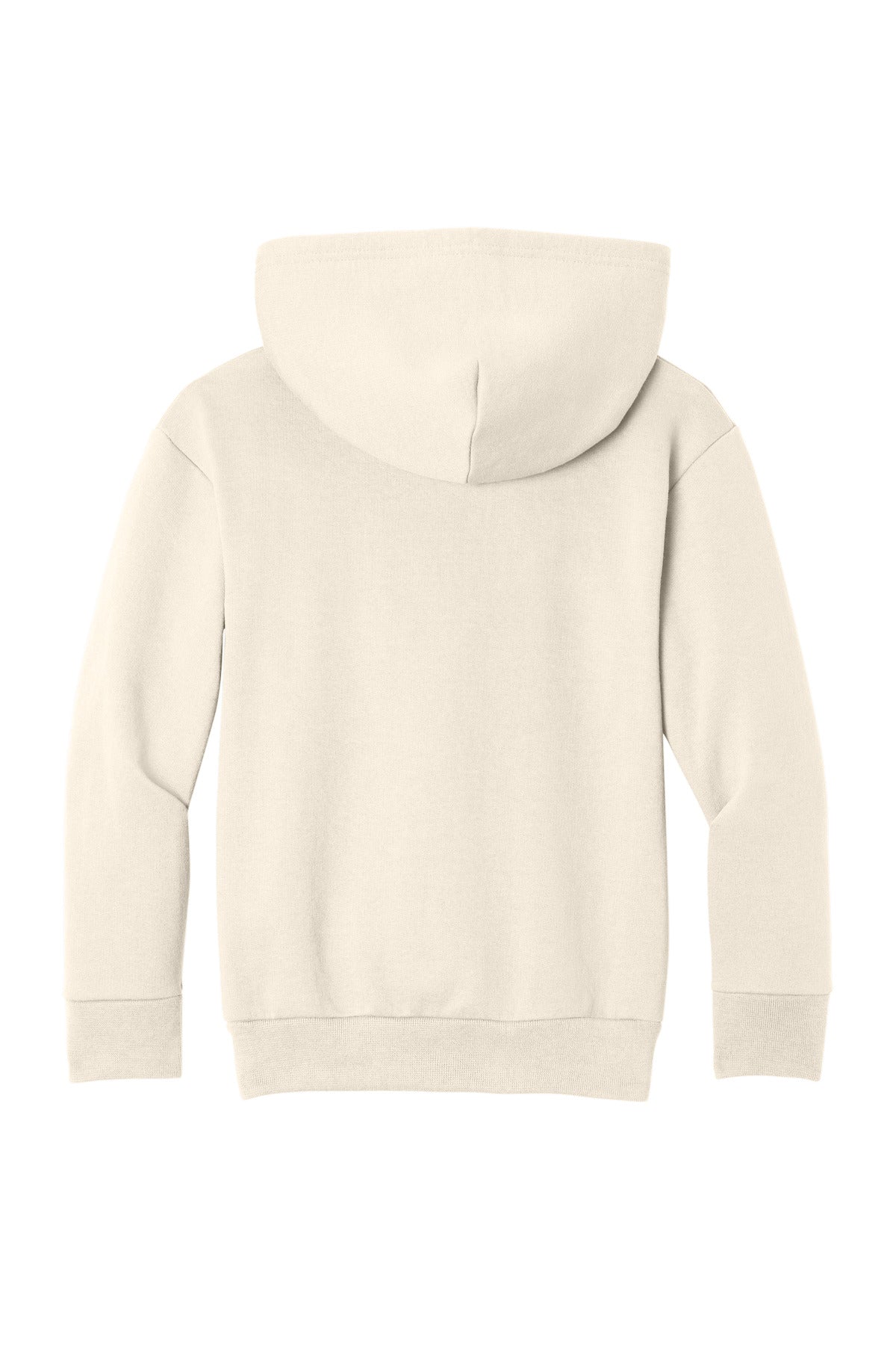 Rear View of Natural Port & Co Youth Easy Fleece Pullover Hooded Sweatshirt PC68YH