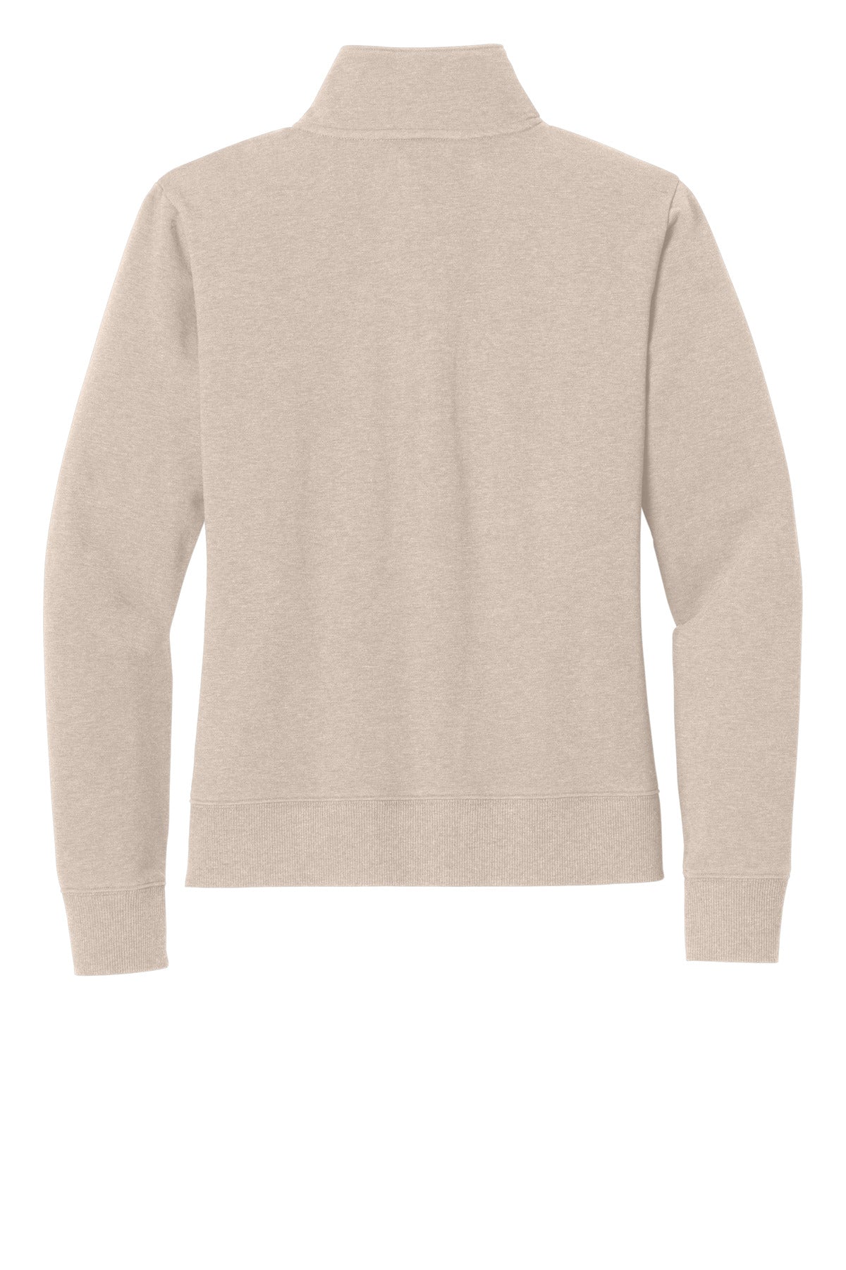 Rear View of NaturalHtr TravisMathew Women's Ocean Villa 1/4-Zip TMA41428