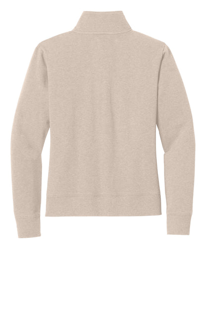 Rear View of NaturalHtr TravisMathew Women's Ocean Villa 1/4-Zip TMA41428