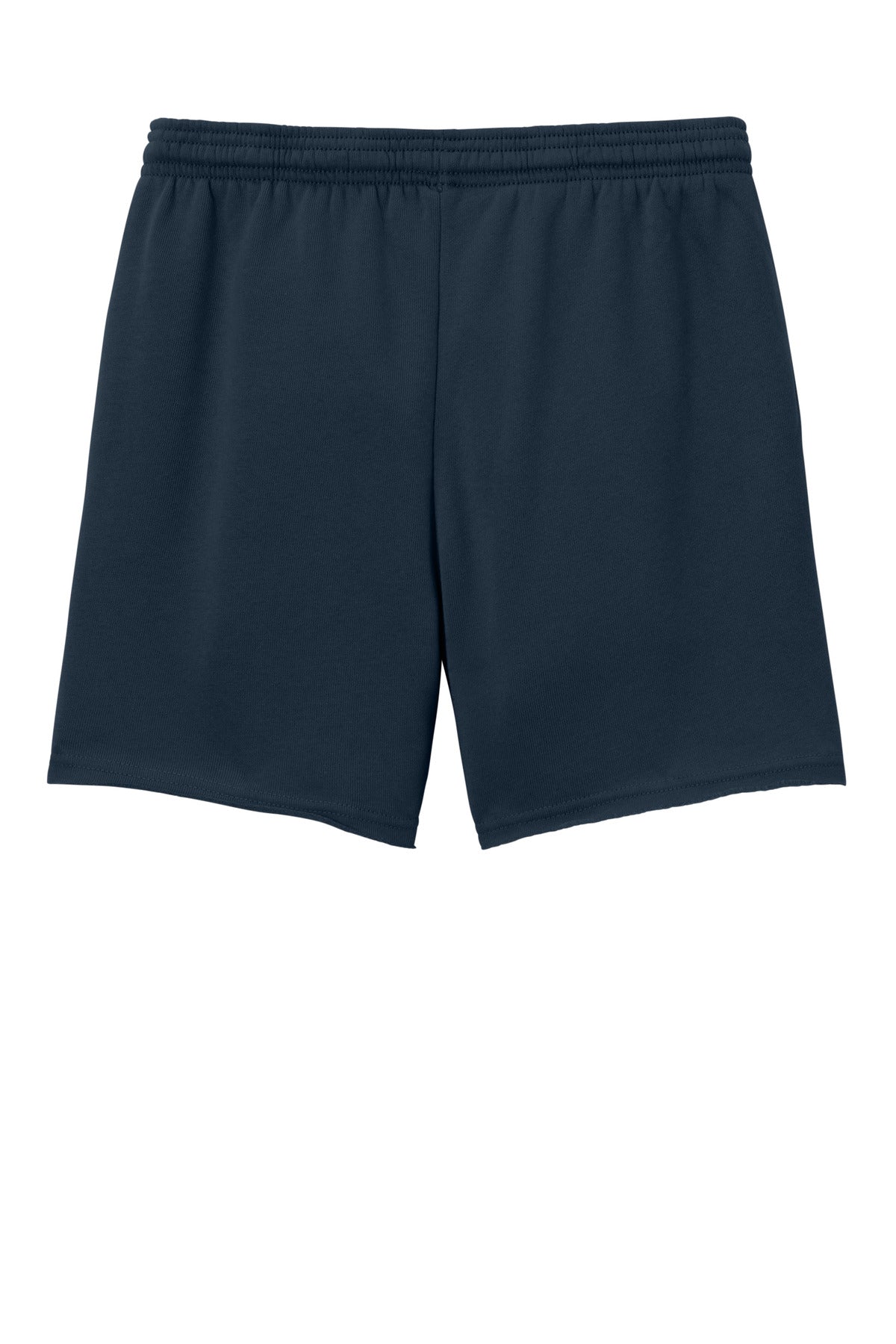 Rear View of Navy BELLA+CANVAS Women's Cutoff Sweatshort BC3787