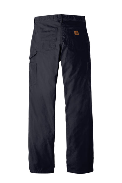 Rear View of Navy Carhartt Canvas Work Dungaree. CTB151