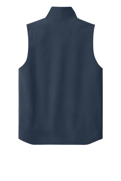Rear View of Navy Carhartt Rain Defender Soft Shell Vest CT106439