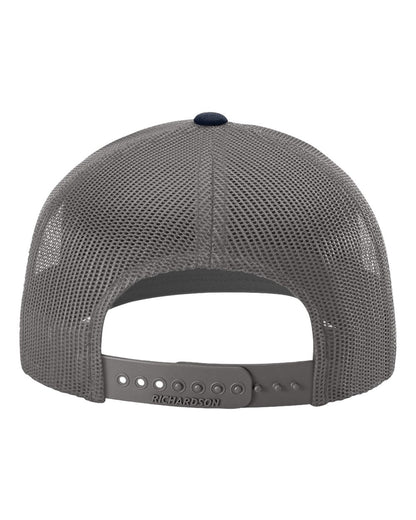 Rear View of Navy/ Charcoal Snapback Trucker Cap - 112