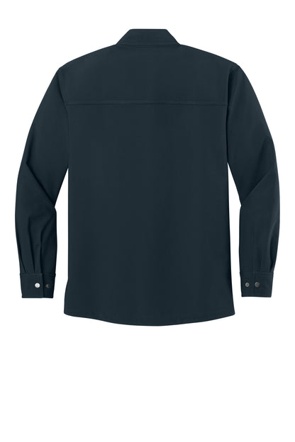 Rear View of Navy CornerStone Soft Shell Shirt Jacket CSJ73