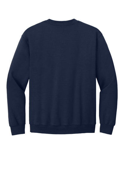 Rear View of Navy Gildan Heavy Blend Crewneck Sweatshirt. 18000