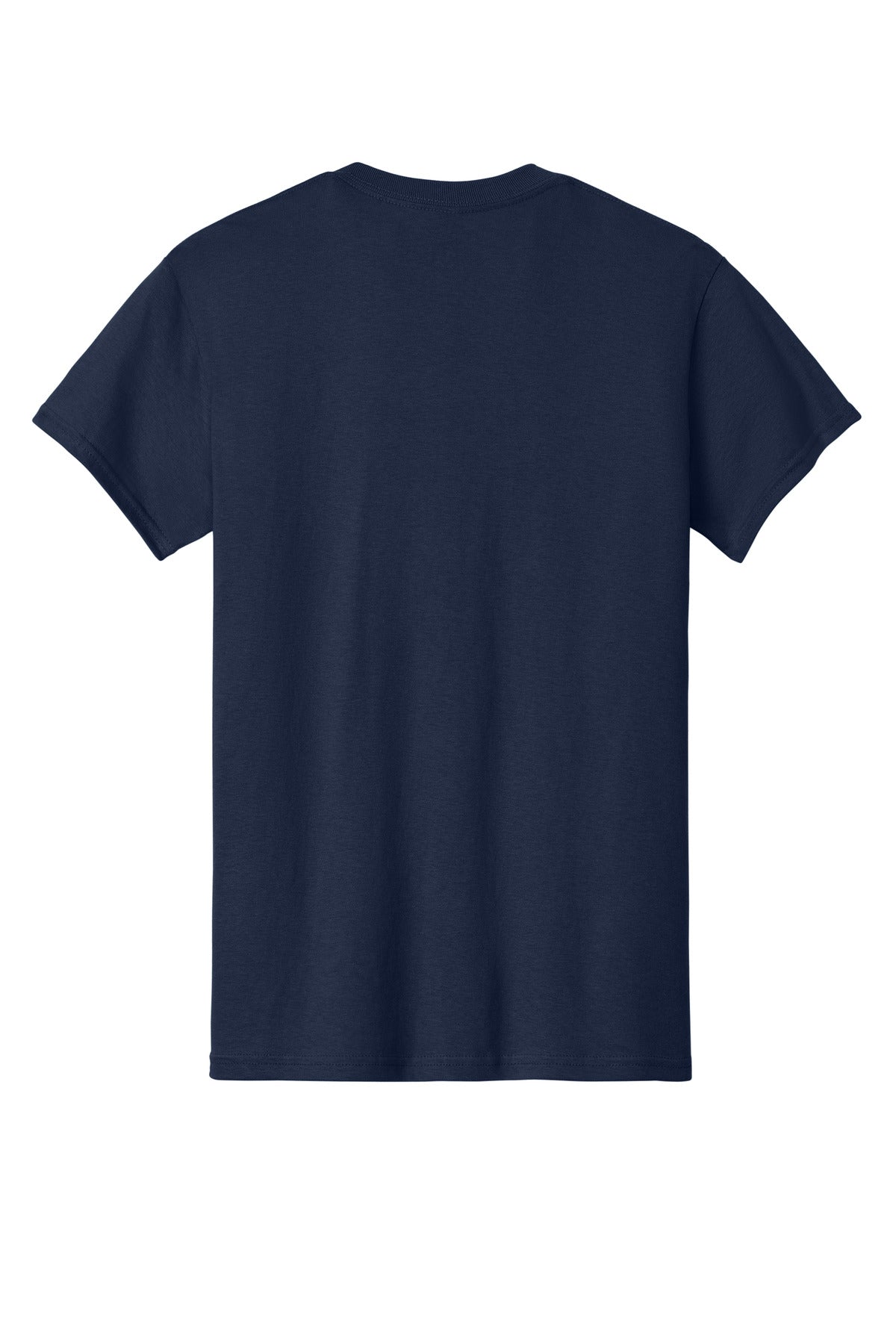 Rear View of Navy Gildan - Heavy Cotton 100% Cotton T-Shirt. 5000