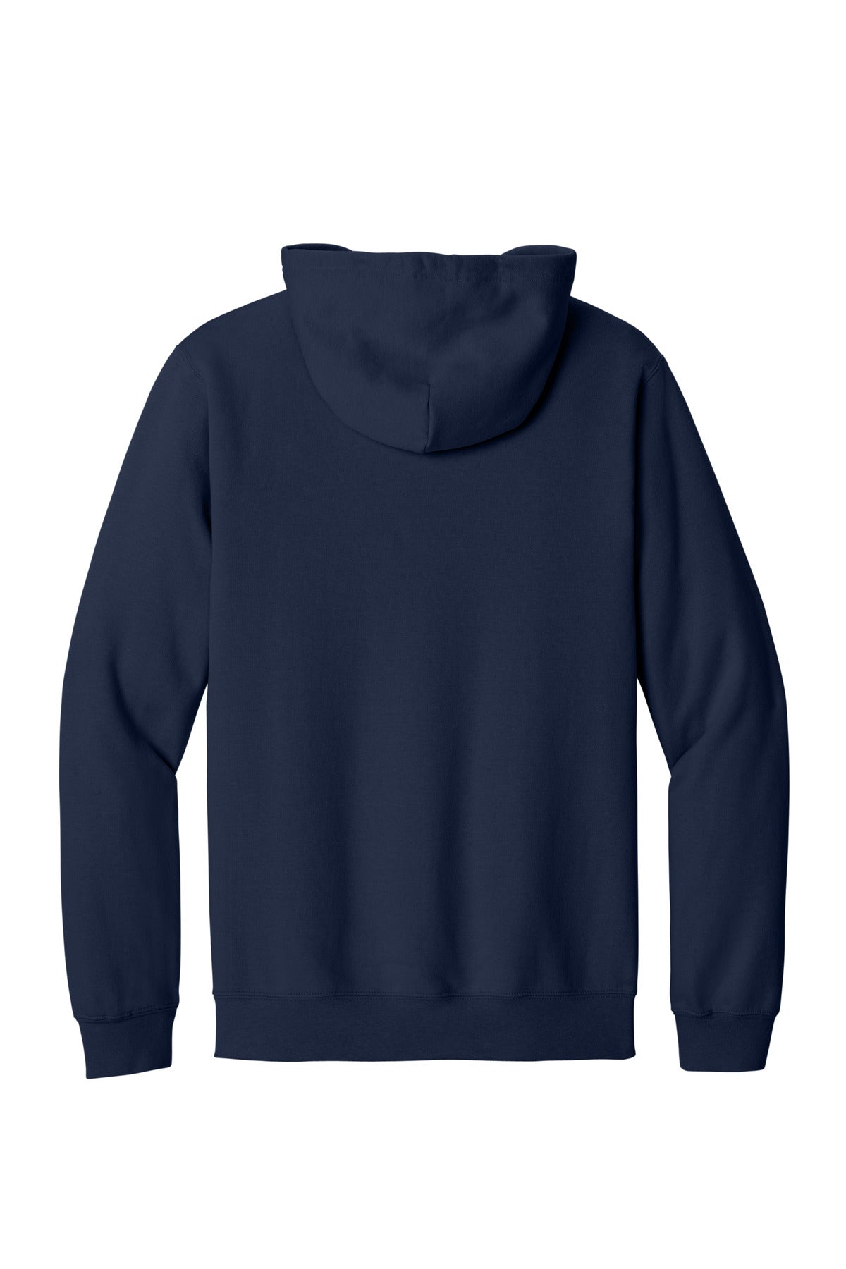 Rear View of Navy Gildan Softstyle Midweight Fleece Full-Zip Hooded Sweatshirt SF600