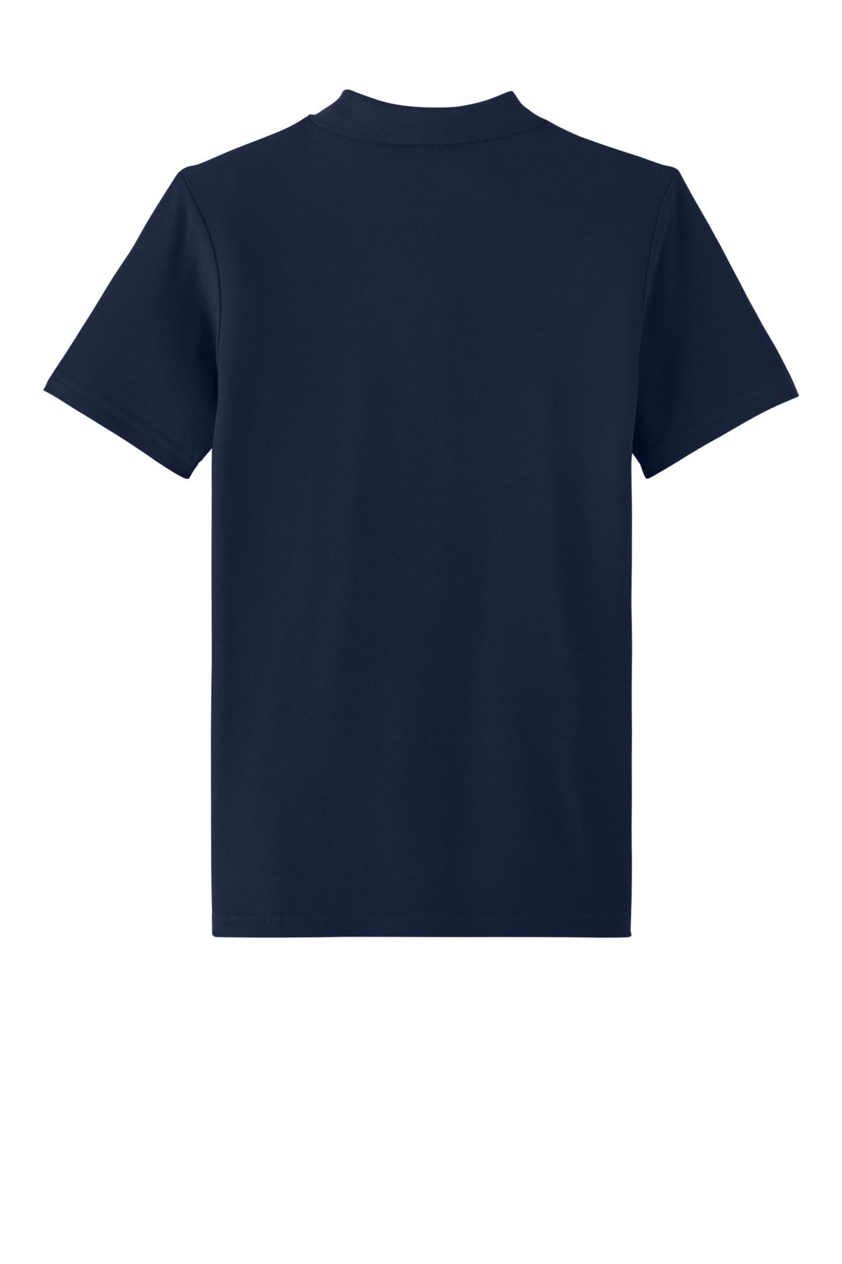 Rear View of Navy Gildan Softstyle Women's Pique Polo 64800L