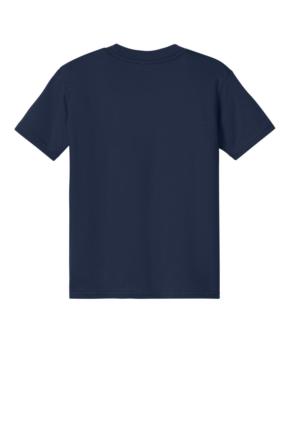 Rear View of Navy Gildan Youth Softstyle Midweight Tee 65000B