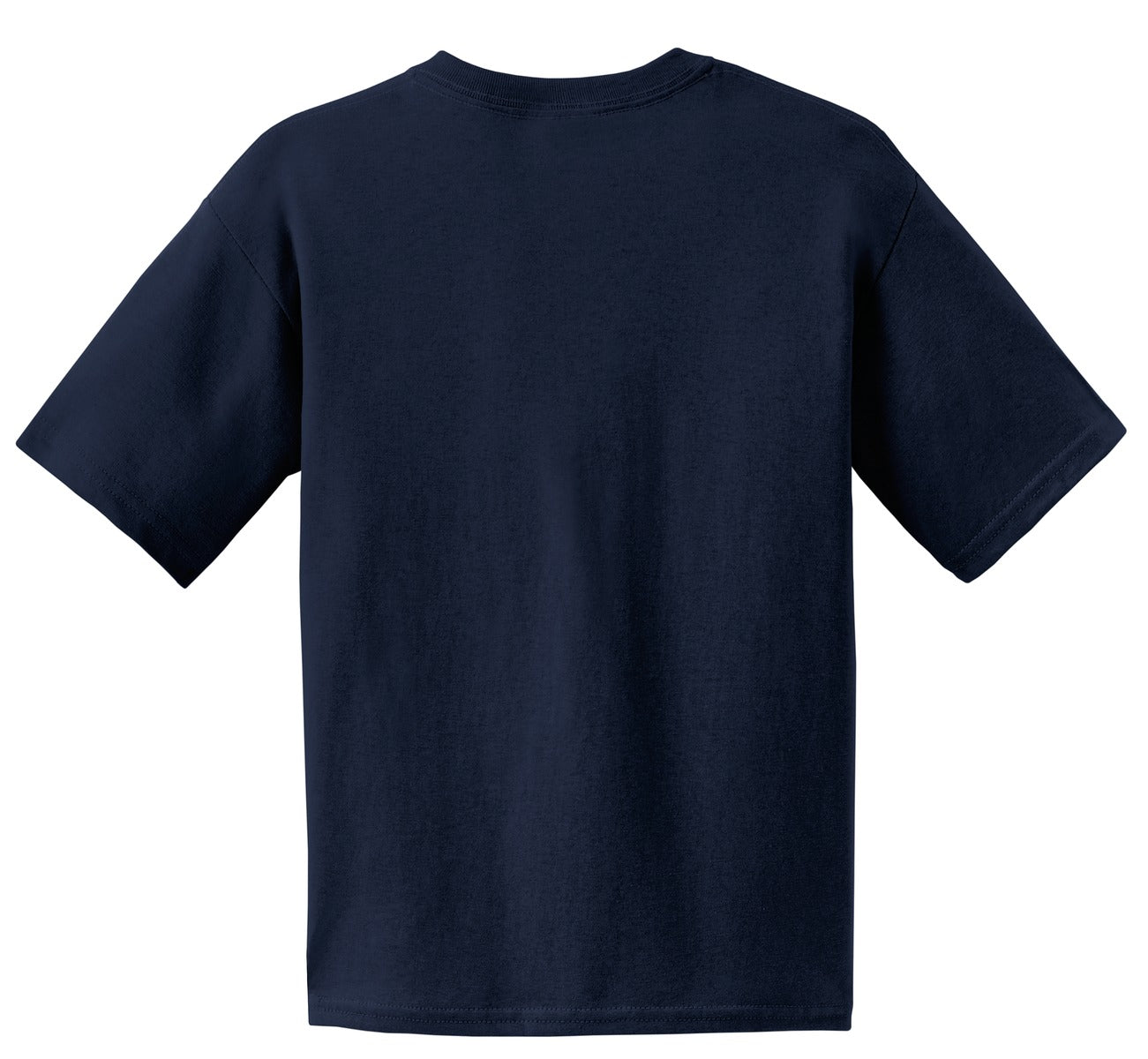 Rear View of Navy Gildan - Youth Ultra Cotton 100% US Cotton T-Shirt. 2000B