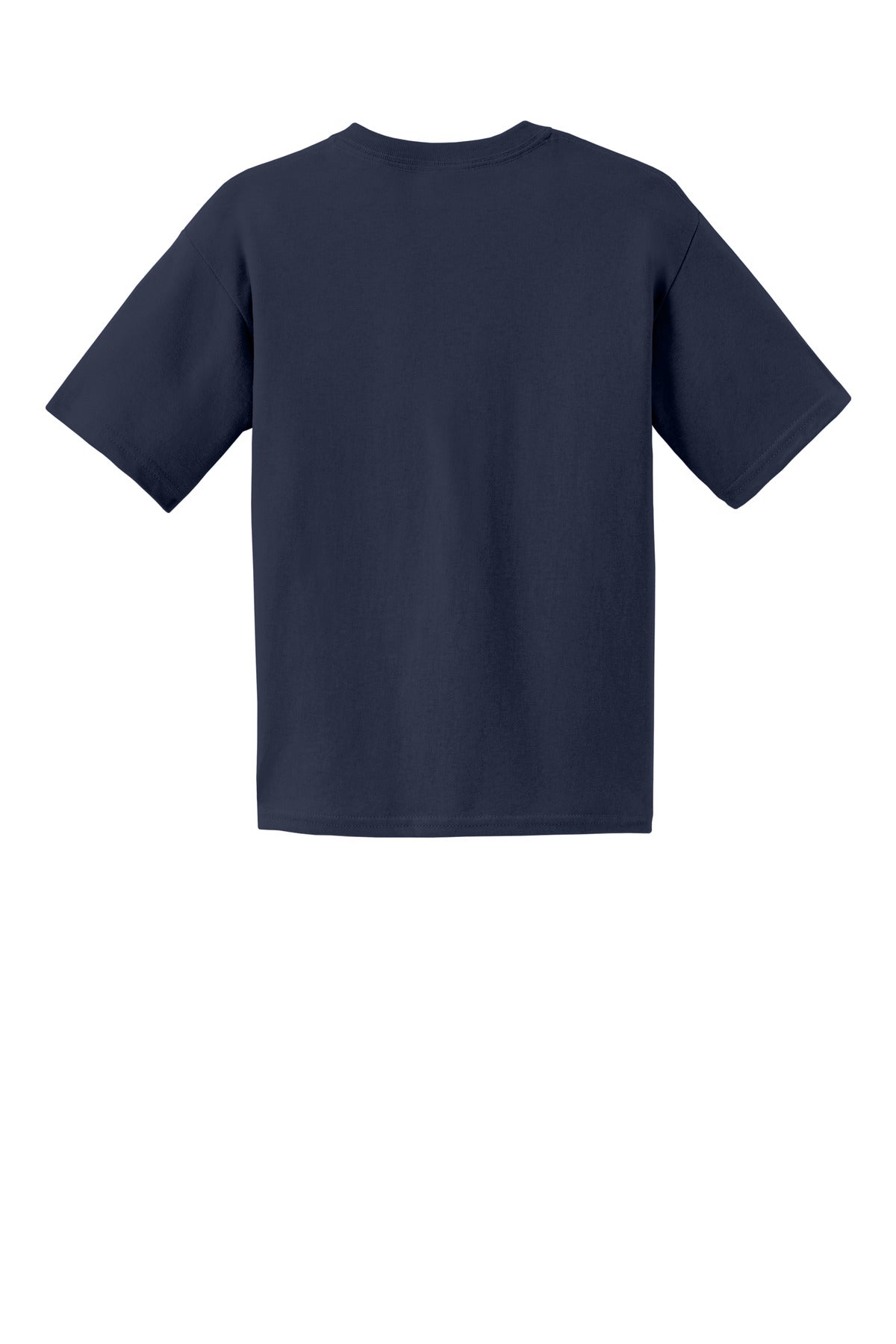 Rear View of Navy Gildan - Youth Ultra Cotton 100% US Cotton T-Shirt. 2000B