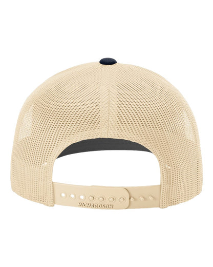Rear View of Navy/ Khaki Snapback Trucker Cap - 112