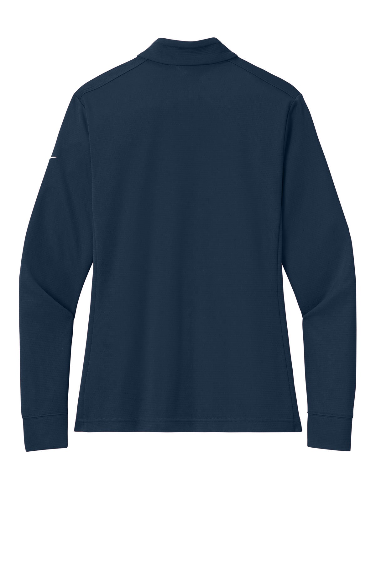 Rear View of Navy Nike Women's Essential 1/2-Zip Cover-Up NKHM7969