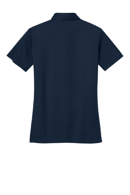 Rear View of Navy Port Authority Women's Silk Touch Performance Polo. L540